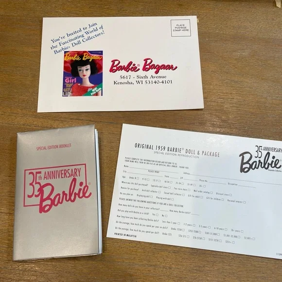 35th Anniversary Barbie original 1959 Barbie & package special edition 1993 - Picture 10 of 12